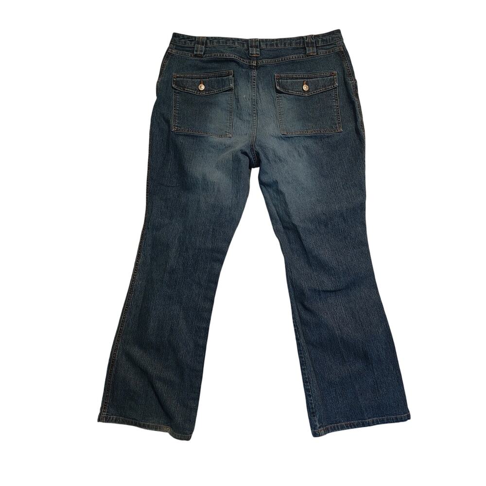 Carolina Blues Women Blue Cargo Button Fly CargoJeans 18W Grunge Y2K Skater